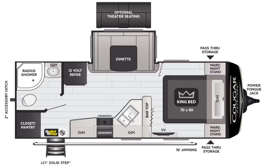 2024 KEYSTONE COUGAR 1/2 TON 22RBSWE, , floor-plans-day image number 0